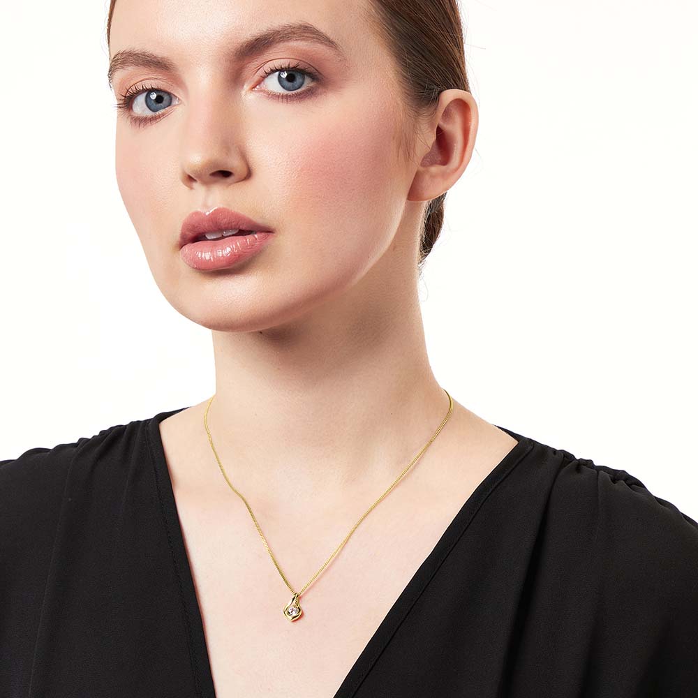 Yellow Gold Cubic Zirconia Infinity Pendant