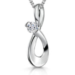 Load image into Gallery viewer, Sterling Silver Bow  Pendant With Cubic Zirconia-JOOLS by Jenny Brown
