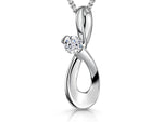 Load image into Gallery viewer, Sterling Silver Bow  Pendant With Cubic Zirconia-JOOLS by Jenny Brown
