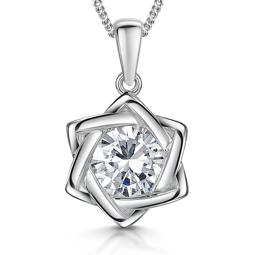 Sterling Silver Star Of David Pendant With Cubic Zirconia- JOOLS by Jenny Brown