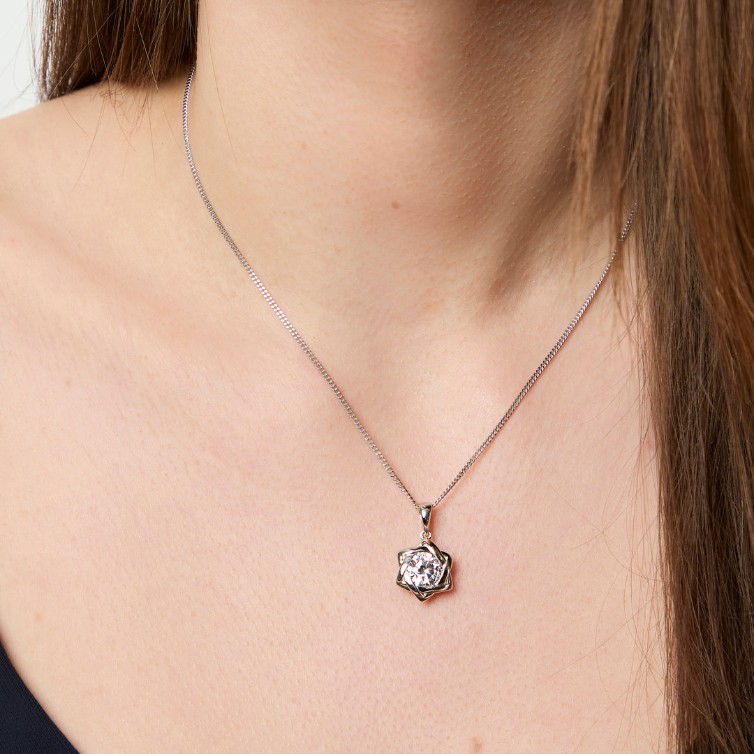 Sterling Silver Star Of David Pendant With Cubic Zirconia- JOOLS by Jenny Brown