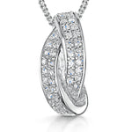 Load image into Gallery viewer, Sterling Silver Linked Element Pendant With Pave Cubic Zirconias
