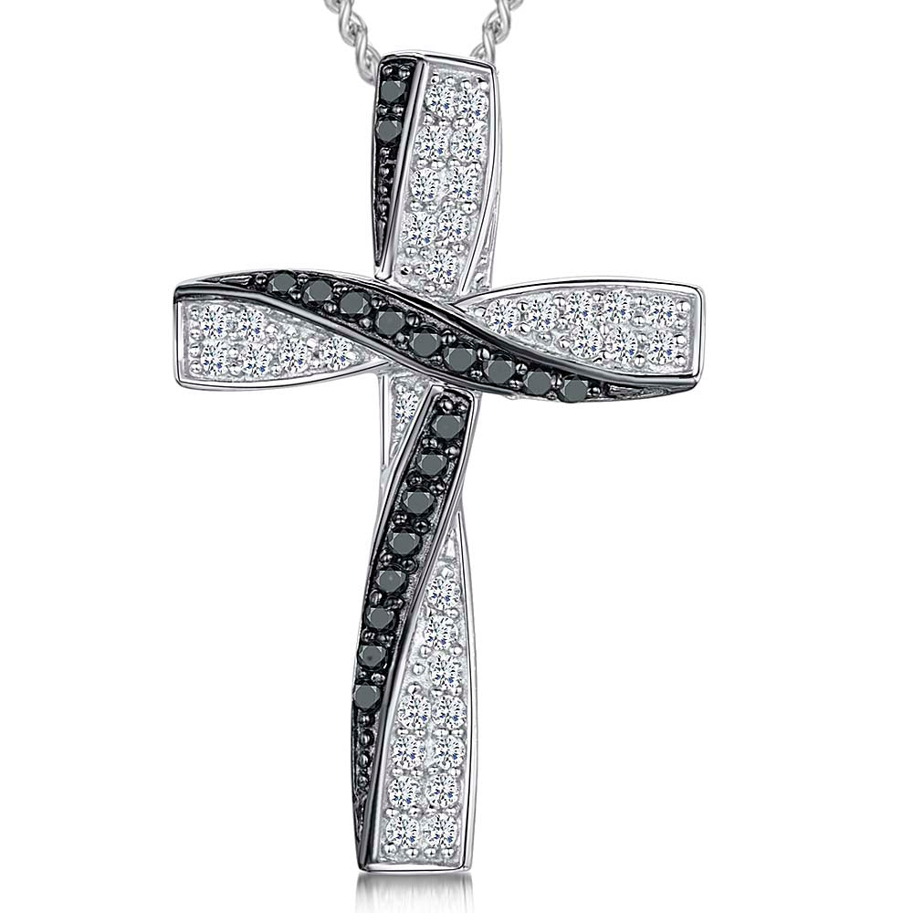 Sterling Silver Twisted Cross Pendant - JOOLS By Jenny Brown