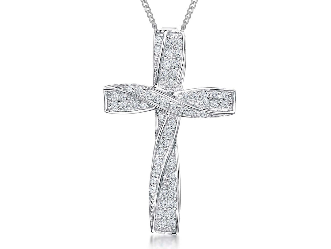 Sterling Silver Twisted Cross Pendant - JOOLS By Jenny Brown