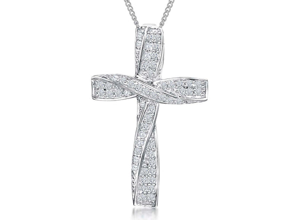 Sterling Silver Twisted Cross Pendant - JOOLS By Jenny Brown