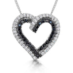 Load image into Gallery viewer, Sterling Silver Black And White  Cubic Zirconia Pendant

