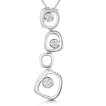 Load image into Gallery viewer, Sterling Silver Offset Square Drop Pendant
