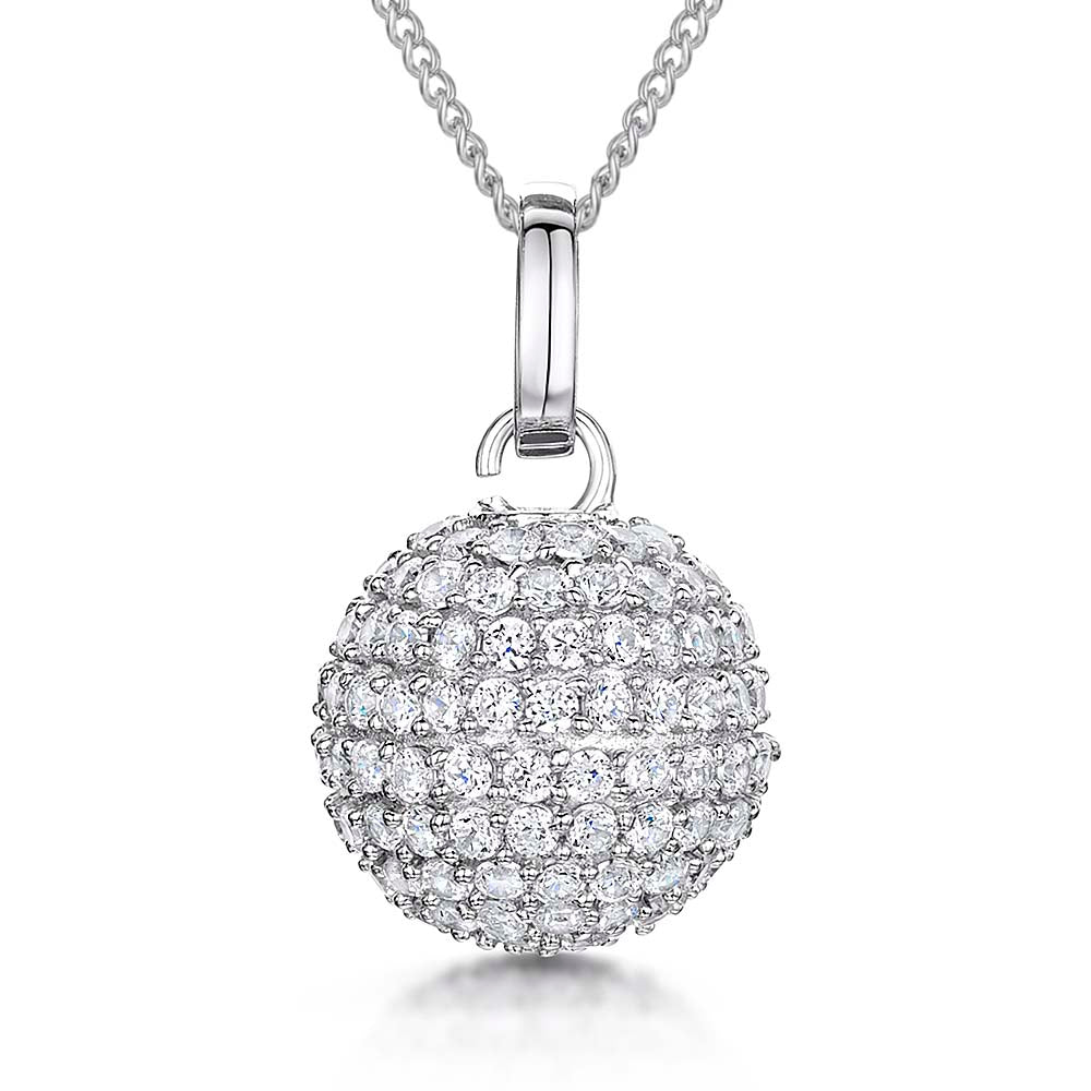 Sterling Silver  Disco Ball Pendant
