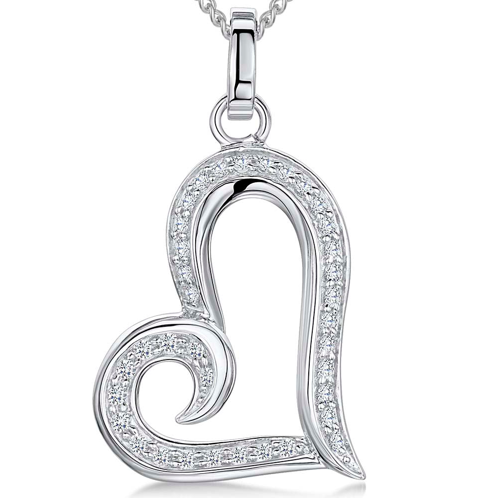 Sterling Silver Heart With Twist Pendant - JOOLS By Jenny Brown