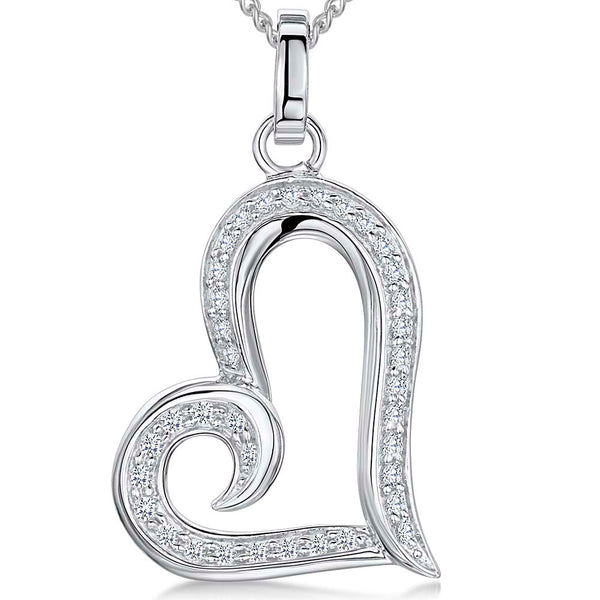 Sterling Silver Heart With Twist Pendant - JOOLS By Jenny Brown