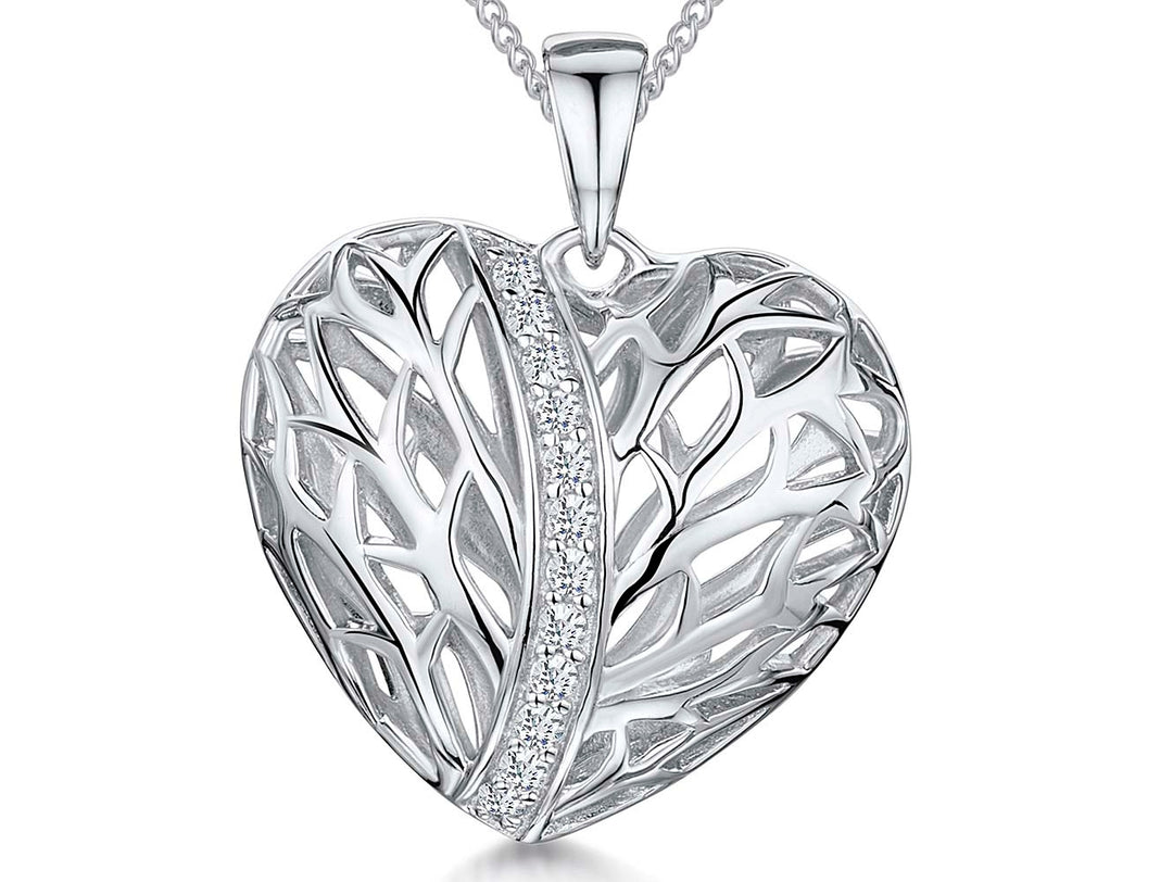 Sterling Silver Filiigree Open Heart Pendant-JOOLS by Jenny Brown