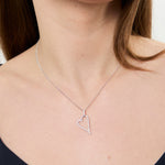 Load image into Gallery viewer, Sterling Silver Offset Heart Pendant  Pave Set - JOOLS By Jenny Brown
