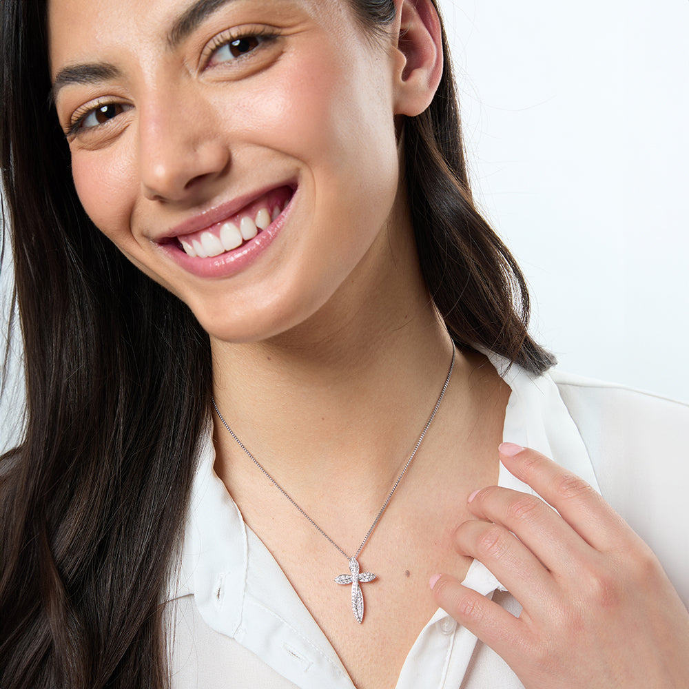 Sterling Silver Twisted Cross Pendant-JOOLS by Jenny Brown