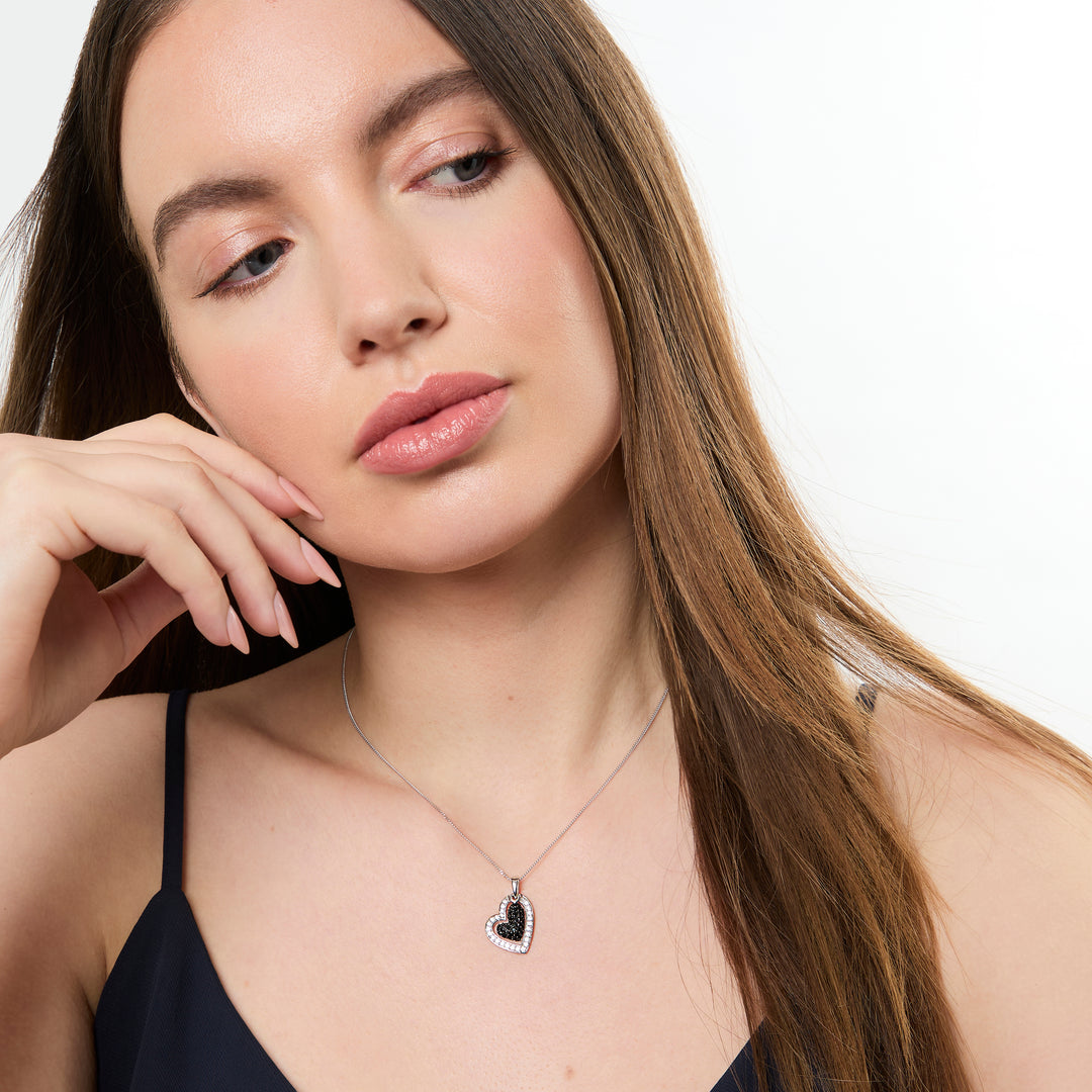 Sterling Silver  Suspended Heart Pendant- JOOLS By Jenny Brown