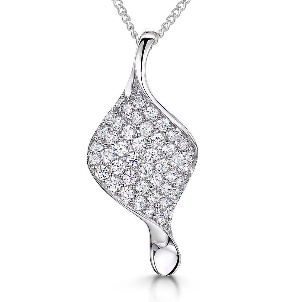 Sterling Silver Twisted Marquise Pendant