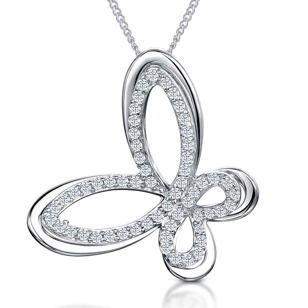 Sterling Silver Outline Butterfly Necklace