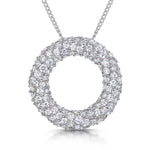 Load image into Gallery viewer, A sterling silver pendant with a garland design encircling white cubic zirconia stones-JOOLS by Jenny Brown
