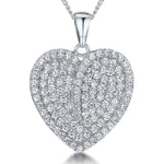 Load image into Gallery viewer, Sterling Silver Pave Set Cubic Zirconia Heart Pendant
