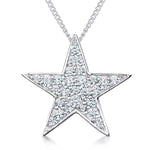 Load image into Gallery viewer, Sterling Silver Single Star  Pave Pendant
