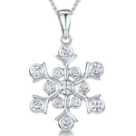 Load image into Gallery viewer, Sterling Silver Rubset Cubic Zirconia Snowflake Pendant
