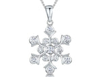 Load image into Gallery viewer, Sterling Silver Rubset Cubic Zirconia Snowflake Pendant
