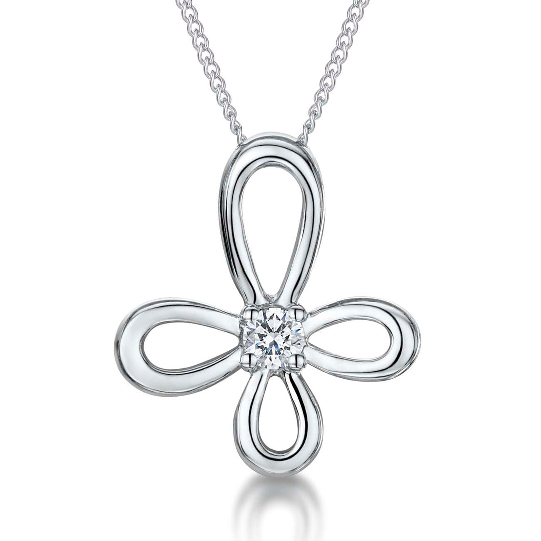 Sterling Silver Open Flower  Pendant