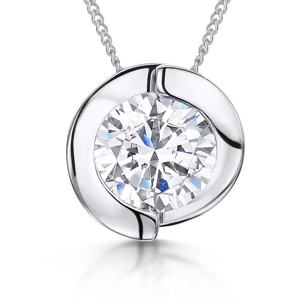 Sterling Silver Overlapping Rubover Pendant