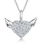 Load image into Gallery viewer, Sterling Silver  Silver Wings Heart  Pendant - JOOLS By Jenny Brown
