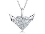 Load image into Gallery viewer, Sterling Silver  Silver Wings Heart  Pendant - JOOLS By Jenny Brown
