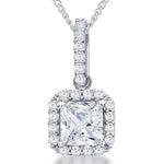 Load image into Gallery viewer, Sterling Silver Halo Pendant With A 1.25 Ct Cubic Zirconia Centre Stone - JOOLS By Jenny Brown
