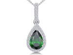 Load image into Gallery viewer, Sterling Silver Emerald Green Zirconia Teardrop Pendant - JOOLS By Jenny Brown
