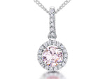 Load image into Gallery viewer, Sterling Silver Light Pink Halo Necklace
