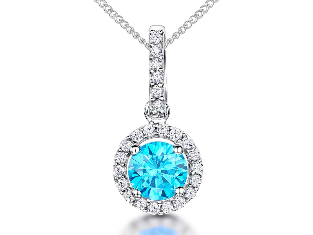 Sterling Silver Turquoise Halo Pendant