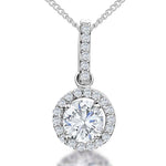 Load image into Gallery viewer, Sterling Silver Round Halo Pendant - JOOLS By Jenny Brown

