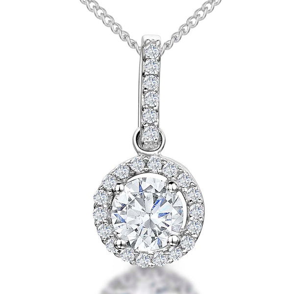 Sterling Silver Round Halo Pendant - JOOLS By Jenny Brown