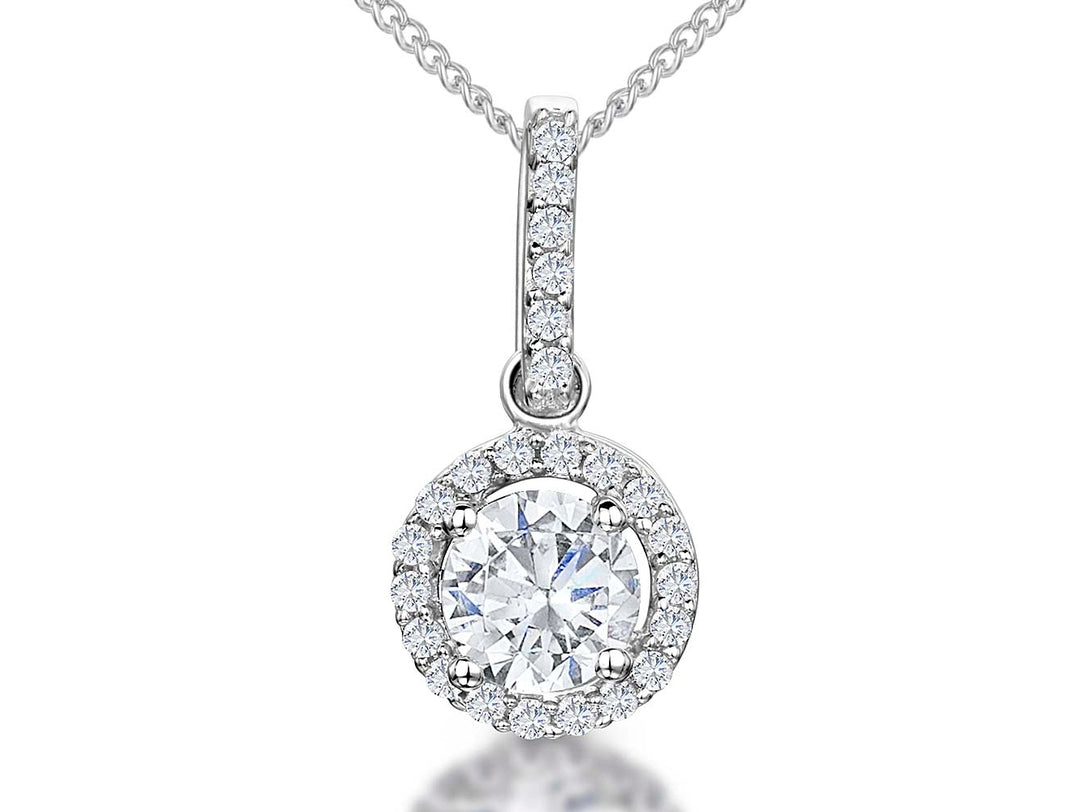 Sterling Silver Round Halo Pendant - JOOLS By Jenny Brown