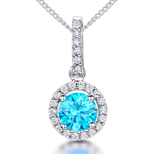 Sterling Silver Turquoise Halo Pendant