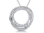 Load image into Gallery viewer, Sterling Silver Twin Circle Cubic Zirconia Pendant
