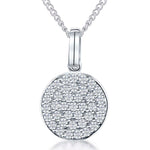 Load image into Gallery viewer, Sterling Silver Cubic Zirconia Disc Pendant
