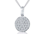 Load image into Gallery viewer, Sterling Silver Cubic Zirconia Disc Pendant
