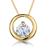 Load image into Gallery viewer, Yellow Gold Small Open Circle Cubic Zirconia Pendant
