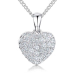 Load image into Gallery viewer, Sterling Silver Small Bubbly  Pave Heart Pendant - JOOLS By Jenny Brown
