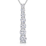Load image into Gallery viewer, Sterling Silver Pendant With Graduated Cubic Zirconia Stones
