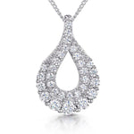Load image into Gallery viewer, Sterling Silver Teardrop Twist Cubic Zirconias Pendant
