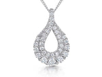 Load image into Gallery viewer, Sterling Silver Teardrop Twist Cubic Zirconias Pendant
