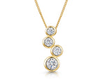 Load image into Gallery viewer, Yellow Gold Four Stone  Cubic Zirconia Bubble Drop Pendant
