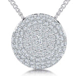 Load image into Gallery viewer, Sterling Silver Pave Set Circlular Dome Pendant Set With Cubic Zirconia Stones
