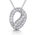 Load image into Gallery viewer, Sterling Silver Oval Pendant Set With Cubic Zirconias
