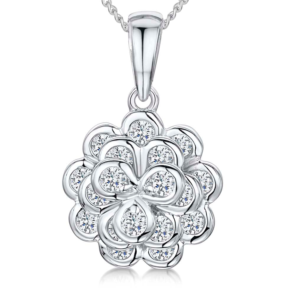 Sterling Silver Layered  Flower Petal Pendant-JOOLS by Jenny Brown