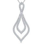 Load image into Gallery viewer, Sterling Silver Teardrop Pendant Set With Cubic Zirconias
